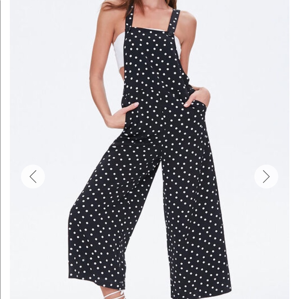 Forever 21 Polka Dot Overall Jumpsuit NWOT